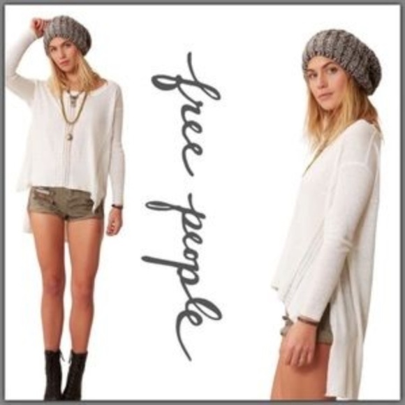 Free People Lace Road Boho Linen Oversized Pullover XS - Picture 3 of 7